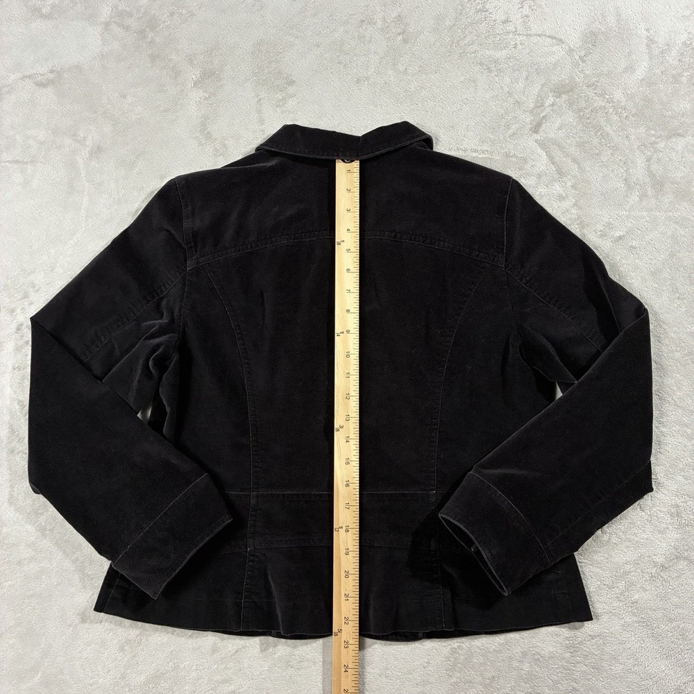 Sigrid Olsen Velvet Single Breasted Blazer Dinner Coat Black Women 14 Minimalist - Picture 7 of 8